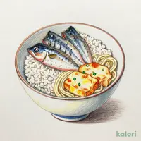 秋刀魚のお刺身丼と麺★お得な茶碗むし付