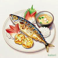 Grilled Atka Mackerel and Sashimi Set Meal with Chawanmushi