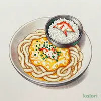 もろこしあんかけうどんと本ずわい蟹ミニ丼