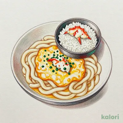 もろこしあんかけうどんと本ずわい蟹ミニ丼