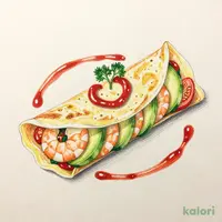 えびとアボカドのクレープ包み
