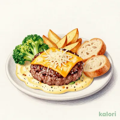 たっぷりチーズフォンデュのハンバーグステーキ