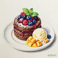 ガトーショコラ バニラアイスとベリー