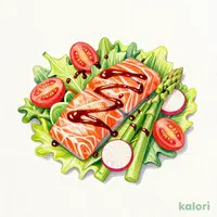 Marinated Salmon Garden Salad
