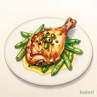 チキンのロースト　オリーブヴィネグレットソース