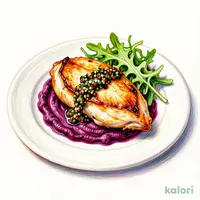 チキンのロースト　タプナードソース