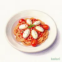 トマトとモッツァレラのトマトソースパスタ