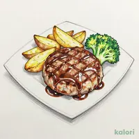 ハンバーグステーキ　じゃがいものローストとデミグラスソース