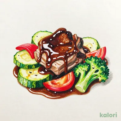 牛ほほ肉　黒デミソースと赤ワインソースの煮込み