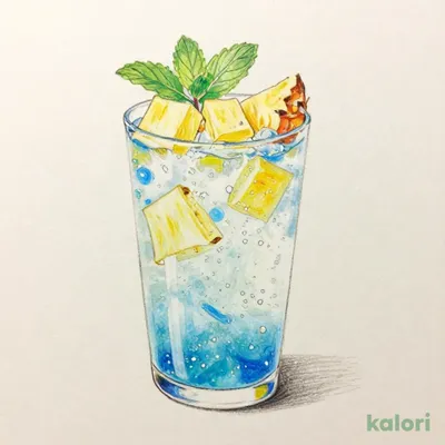 ラグーンブルージュレとパインのスカッシュ（ノンアルコール）