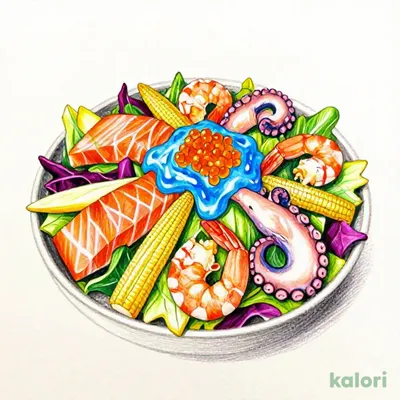Colorful Vegetable and Seafood Herb Marinade