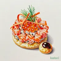 サーモンのタルタルとスコーンのモンブラン仕立て