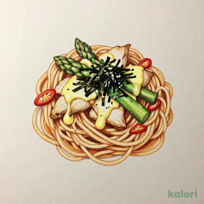 塩麹鶏とアスパラのバター醤油パスタ