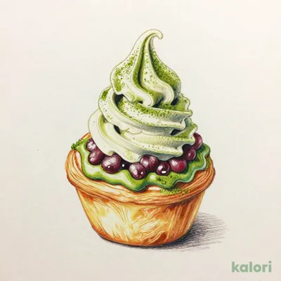 Matcha Cup Danish with Warabi Mochi (Matcha)