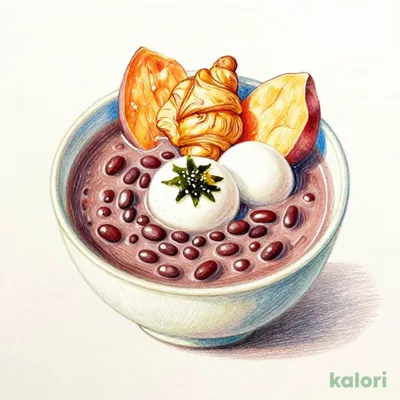お餅と芋甘露煮入ぜんざい～塩昆布のミニミニクロワッサン添え