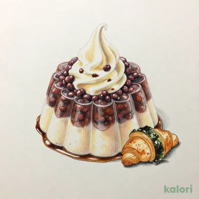 クリームあんみつ～塩昆布のミニミニクロワッサン添え