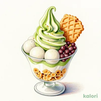 Uji Matcha Bean Paste and Shiratama Gold Leaf Matcha Mont Blanc Parfait (Mix)
