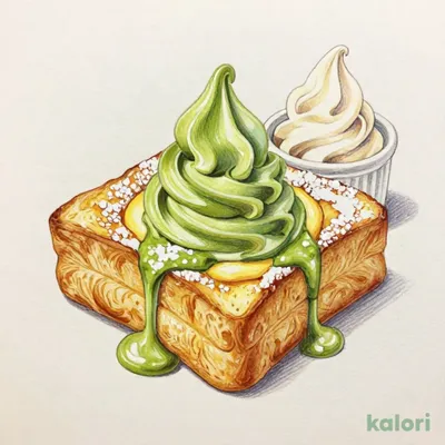 抹茶香るデニッシュフレンチトースト～お抹茶ソフト添え～