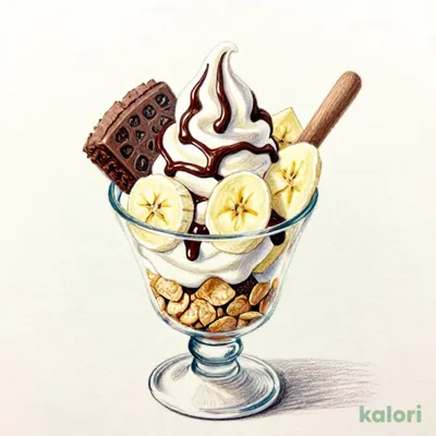 チョコケーキとバナナのチョコレートパフェ