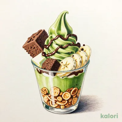 Chocolate Cake and Banana Chocolate Parfait (Matcha)