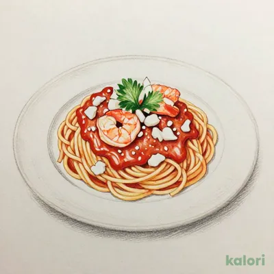 紅ずわい蟹と海老の贅沢トマトクリームパスタ