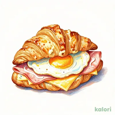 THE Croissant Ham and Cheese Soft Egg Sandwich