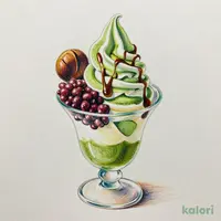 Matcha Warabi Mochi and Azuki Bean Parfait