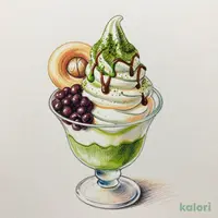 Matcha Warabi Mochi and Azuki Bean Parfait (Mixed)