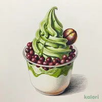 Matcha Warabi Mochi and Azuki Bean Parfait (Matcha)