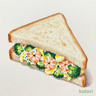 ぷりぷり海老とブロッコリーのサラダサンド