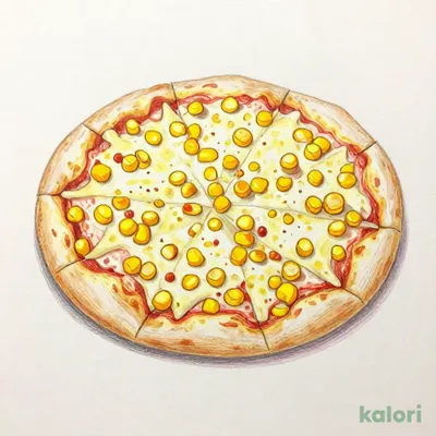 たっぷりコーンのピザ
