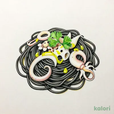 イカの墨入りセピアソース