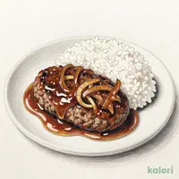 オニオンソースハンバーグ（ライス大盛）