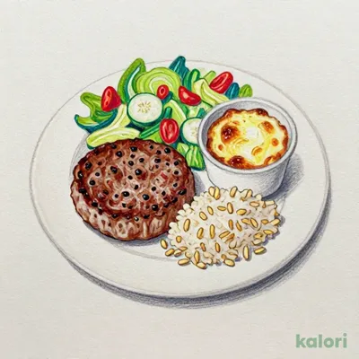 ハンバーグサラダごはん