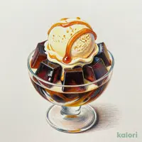 焦がしバター塩キャラメルアイスと自家製珈琲ゼリー