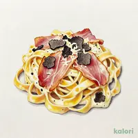 黒トリュフと生ハムの贅沢カルボナーラフェットチーネ