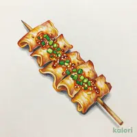 鶏皮串 〈ネギ塩ダレ〉