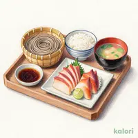 お昼の選べるさと和膳(お刺身4種盛り・ミニざるそば)