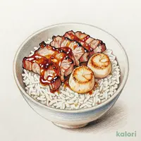 道産豚肩ロース＆帆立ステーキ丼（単品）