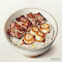 道産豚肩ロース＆帆立ステーキ丼セット（お肉・帆立1.5倍）