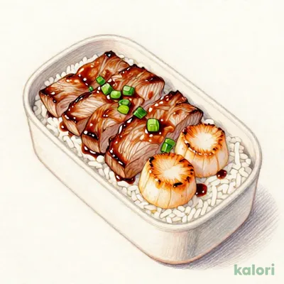 道産豚肩ロース＆帆立ステーキ重