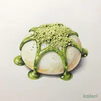 きなこわらびもち抹茶がけ