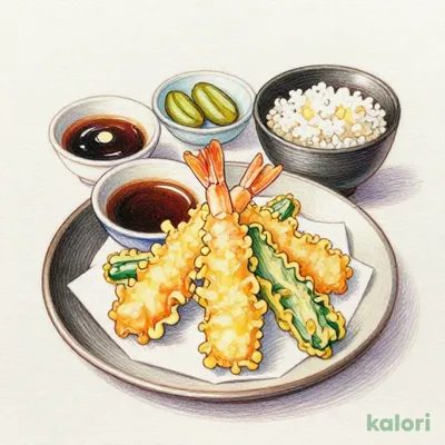 お昼の天ぷら定食
