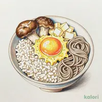 Matsutake Mushroom Rice and Tsukimi Tororo Soba Set
