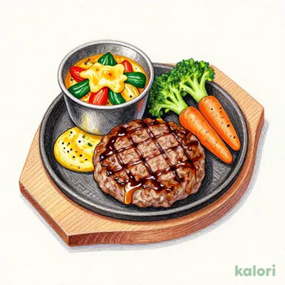 ハンバーグと焼き野菜カレー