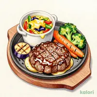 Hamburg Steak and Grilled Vegetable Curry Lunch