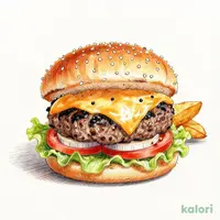 Charcoal-Grilled Cheeseburger (with Lunch Soup)