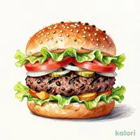 Charcoal-Grilled Burger (with Lunch Soup)