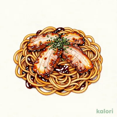 豚バラ肉のこってり焼きそば