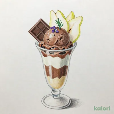 洋梨のスパイスショコラパフェ